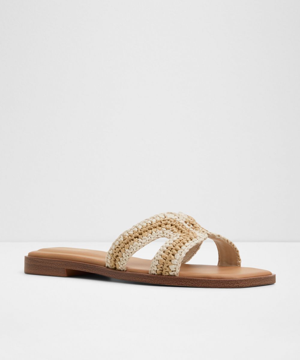 Sandalias planas de mujer con punta cuadrada - Aldo - Beige Beige-4