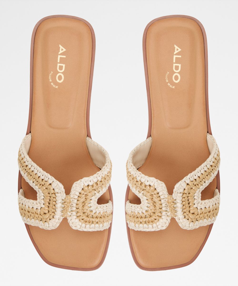 Sandalias planas de mujer con punta cuadrada - Aldo - Beige Beige-6