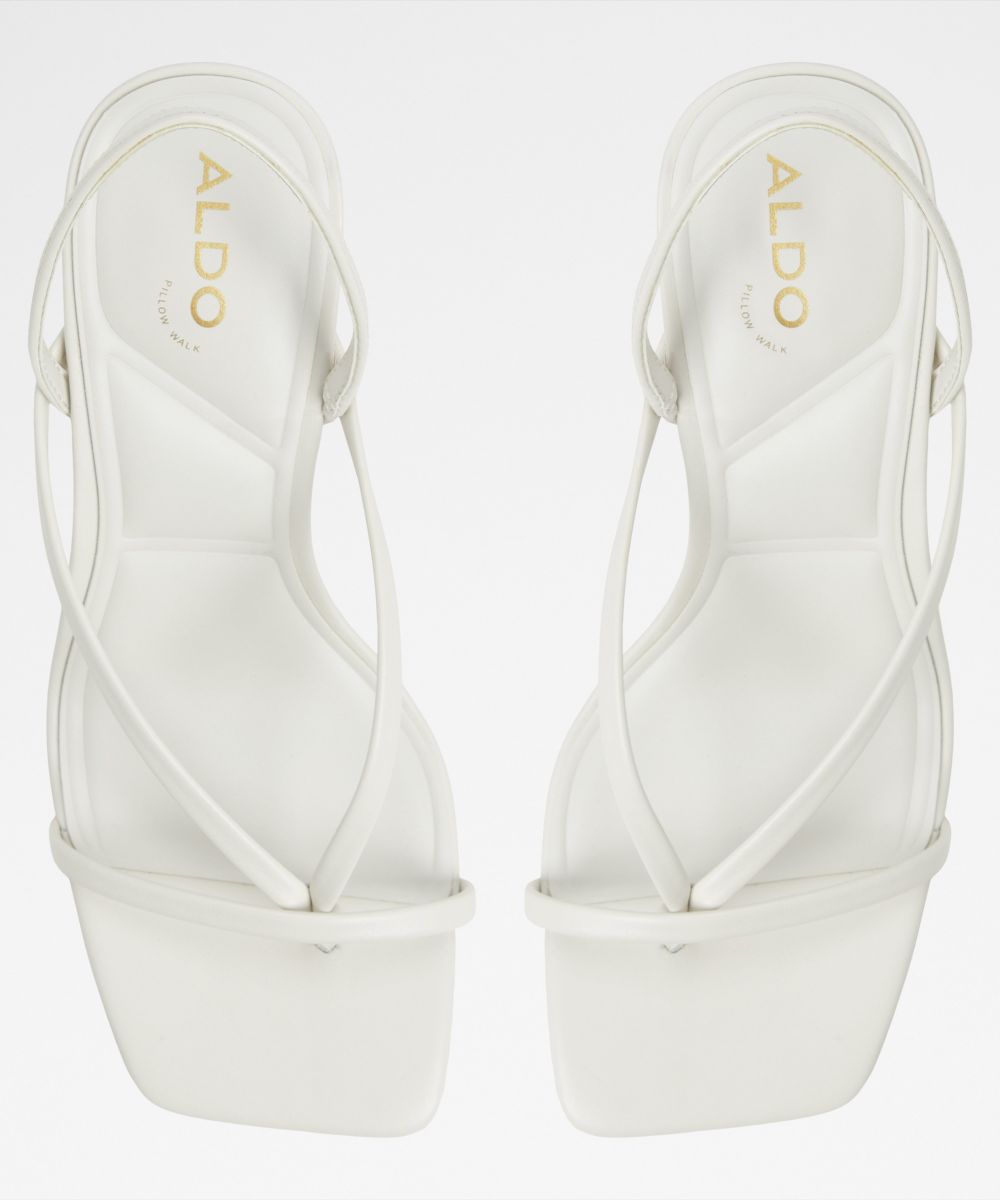 Sandalias de tacón de mujer con punta cuadrada - Aldo - Verde Blanco-6