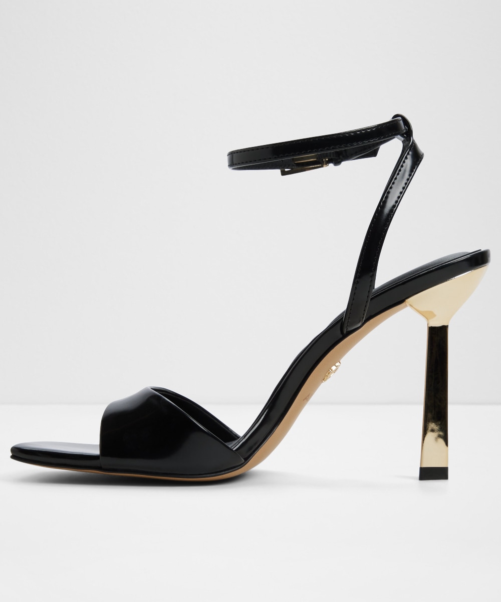 Sandalias de tacón de mujer con punta cuadrada - Aldo - Negro / Naranja Negro / Naranja-2