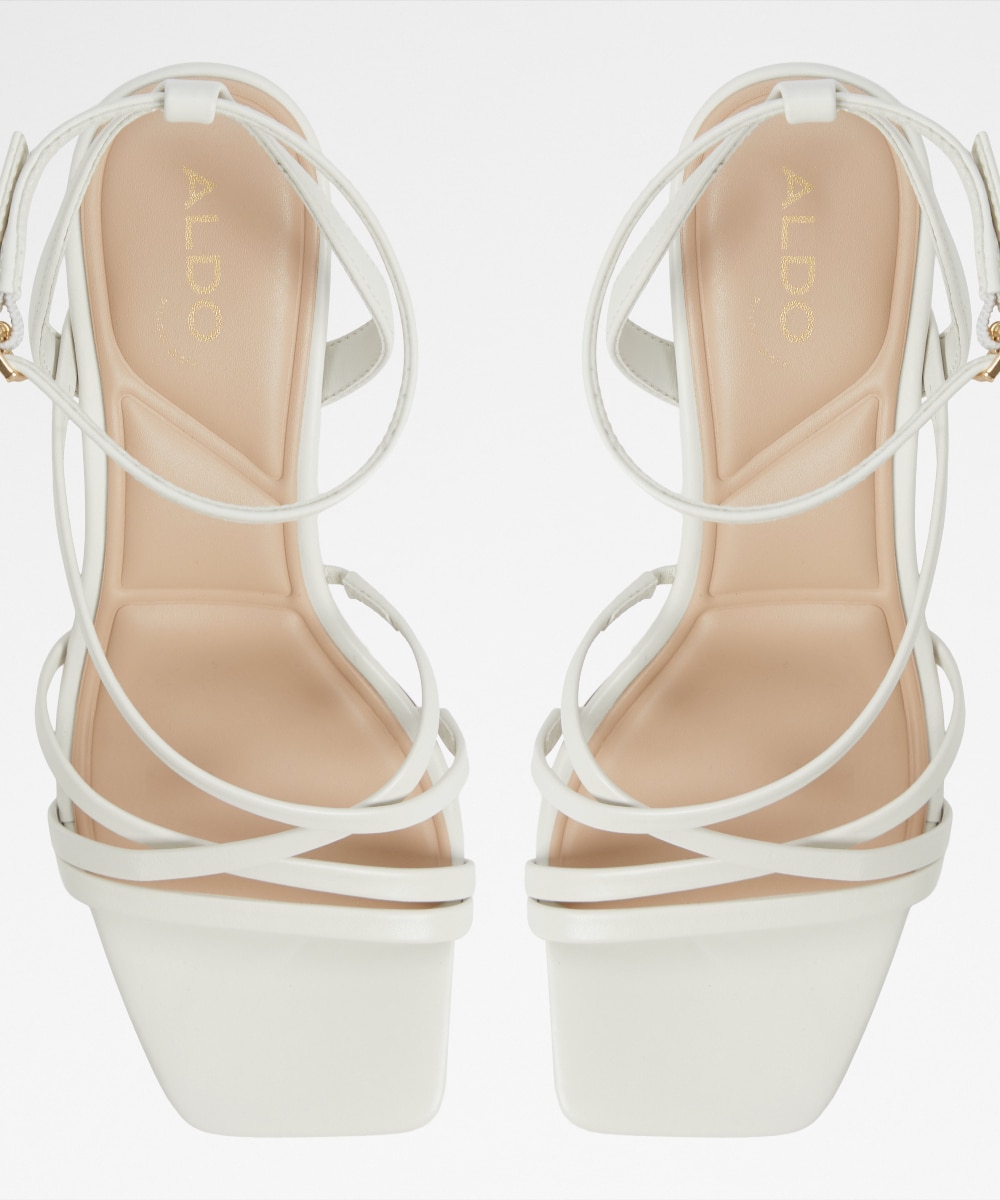Sandalias de tacón de mujer con punta cuadrada - Aldo - Blanco Blanco-6