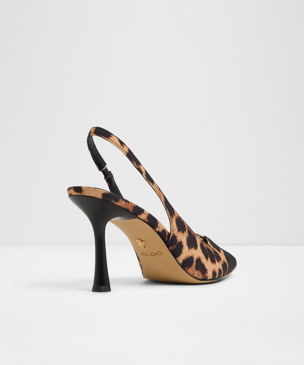Zapatos de salón de mujer con punta afilada - Aldo - Negro / Naranja Negro / Naranja-3