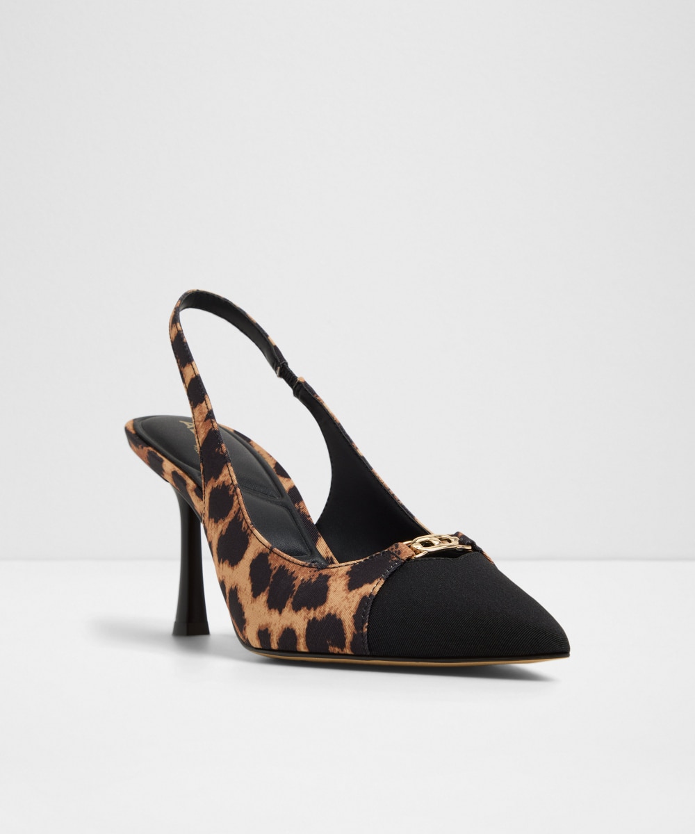 Zapatos de salón de mujer con punta afilada - Aldo - Negro / Naranja Negro / Naranja-4