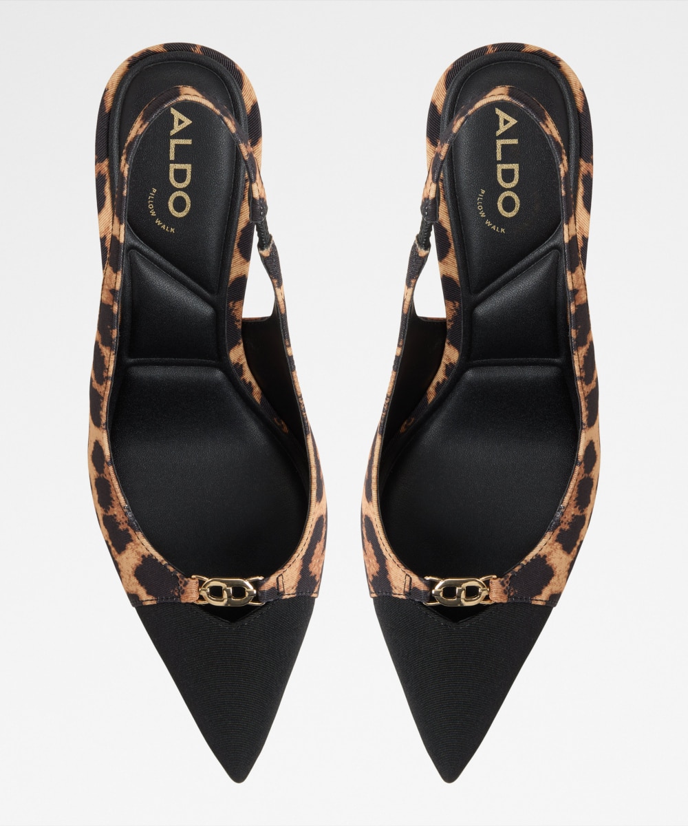 Zapatos de salón de mujer con punta afilada - Aldo - Negro / Naranja Negro / Naranja-6