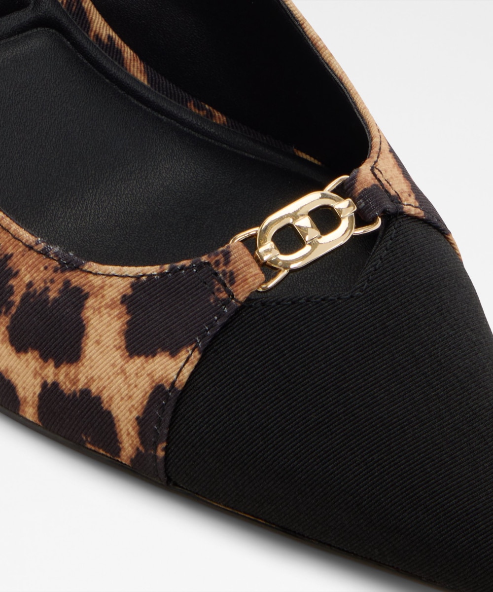 Zapatos de salón de mujer con punta afilada - Aldo - Negro / Naranja Negro / Naranja-7