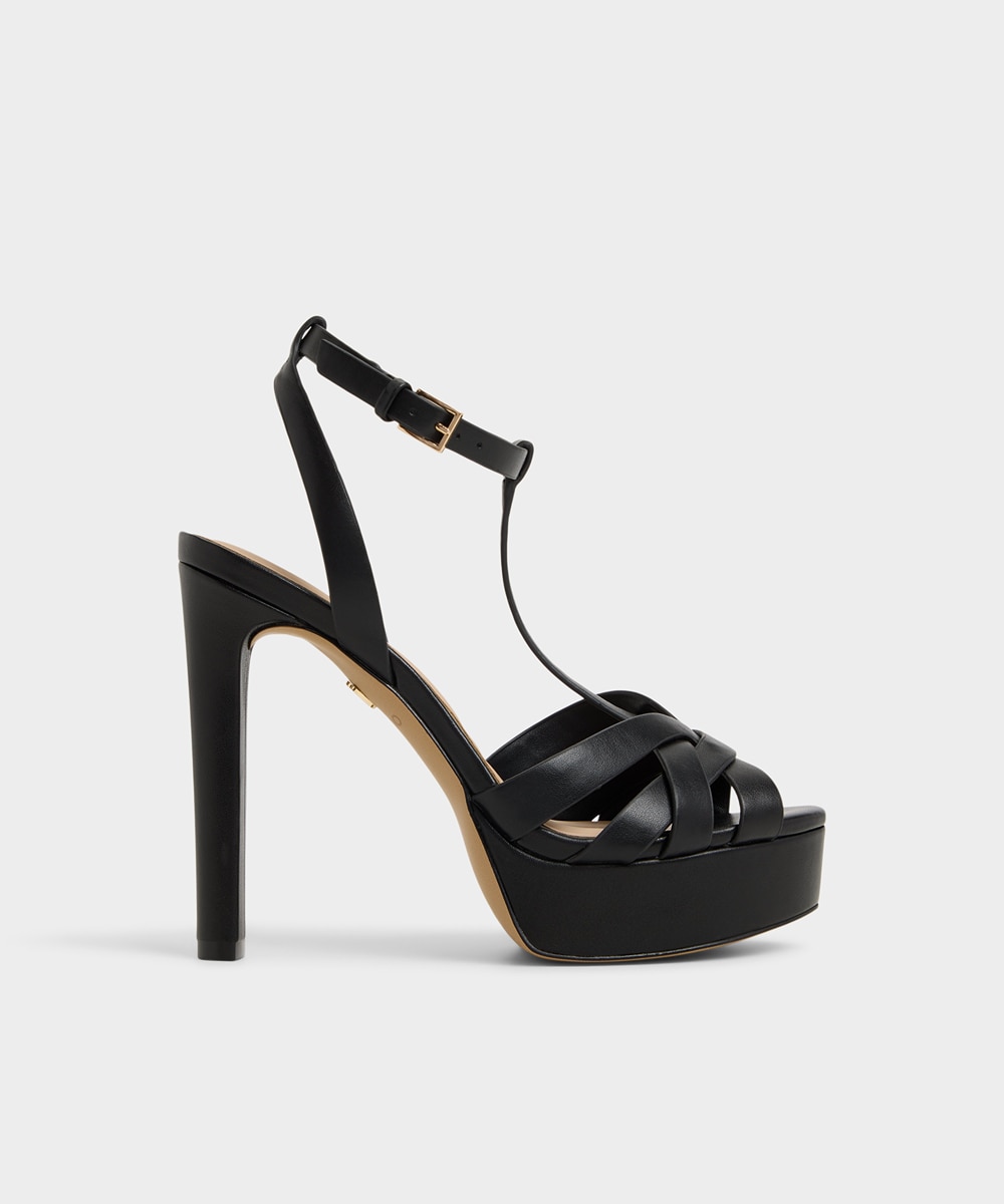Sandalias de tacón de mujer con punta redonda - Aldo - Negro Negro-1