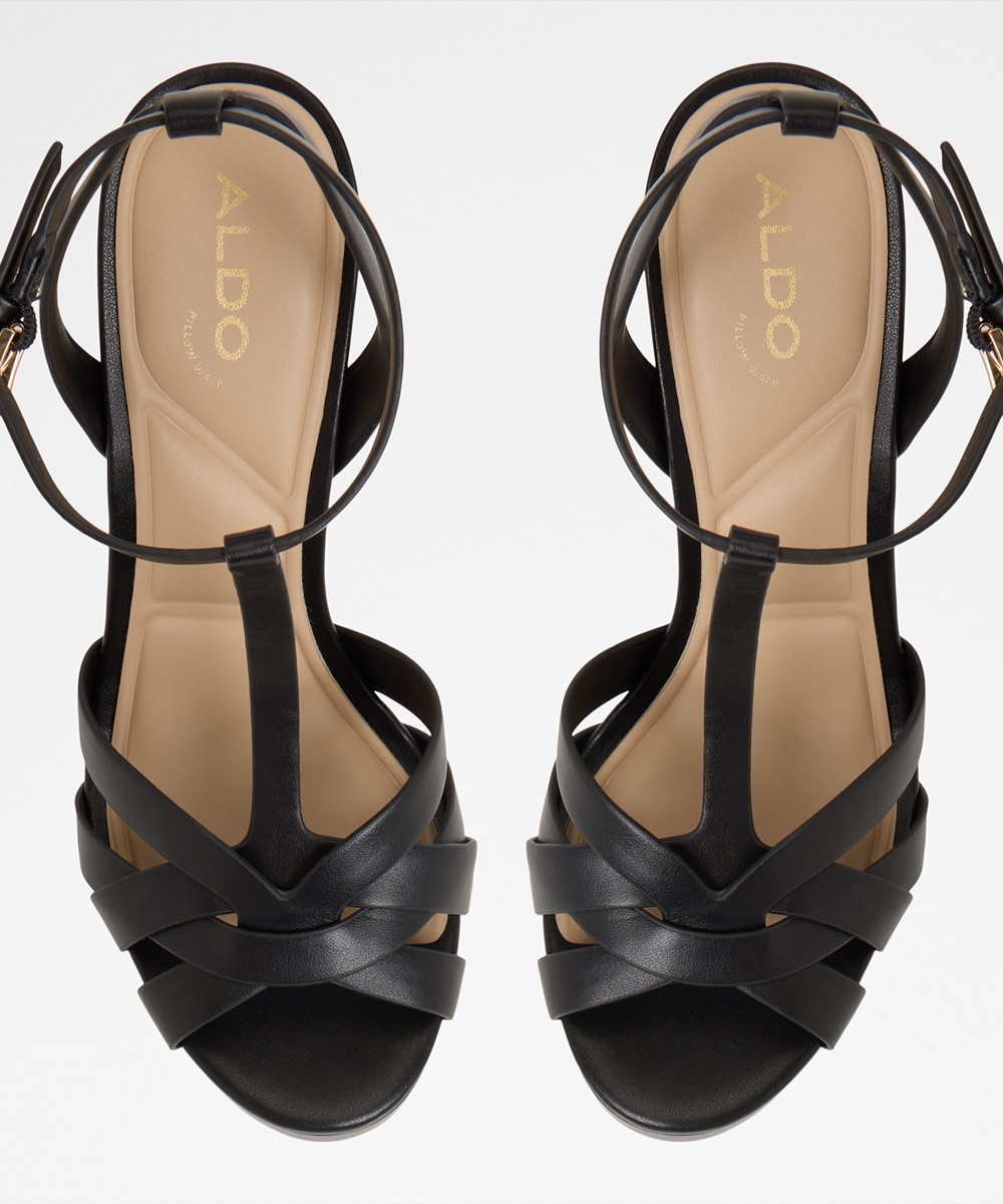 Sandalias de tacón de mujer con punta redonda - Aldo - Negro Negro-3