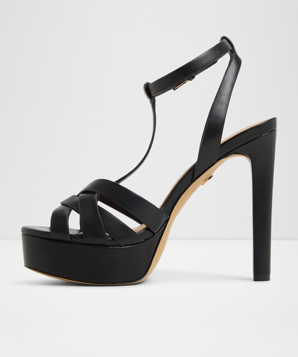 Sandalias de tacón de mujer con punta redonda - Aldo - Negro Negro-4