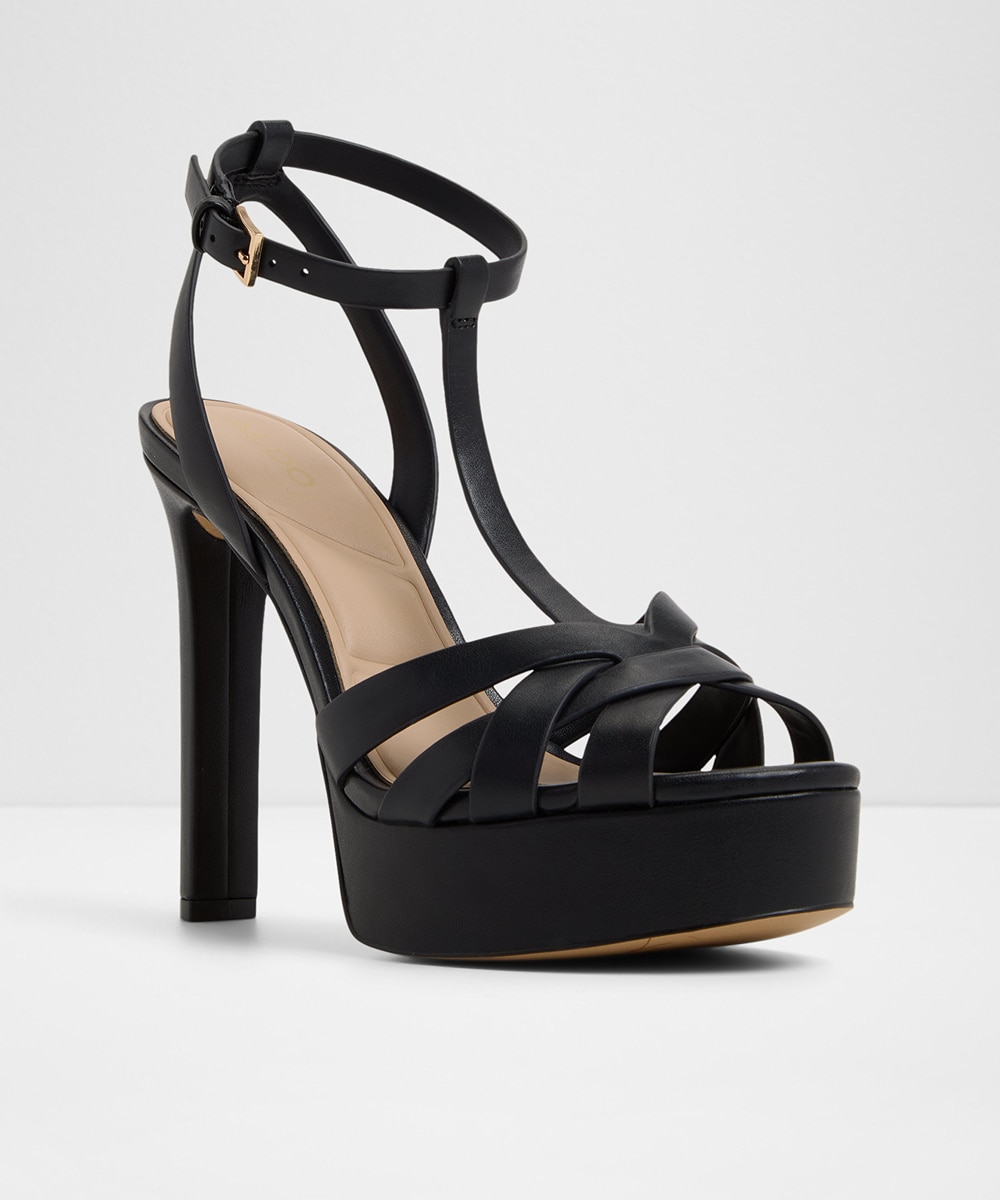 Sandalias de tacón de mujer con punta redonda - Aldo - Negro Negro-5