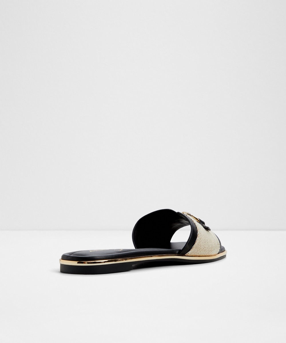 Sandalias planas de mujer con punta - Aldo - Negro / Natural Negro / Natural-3