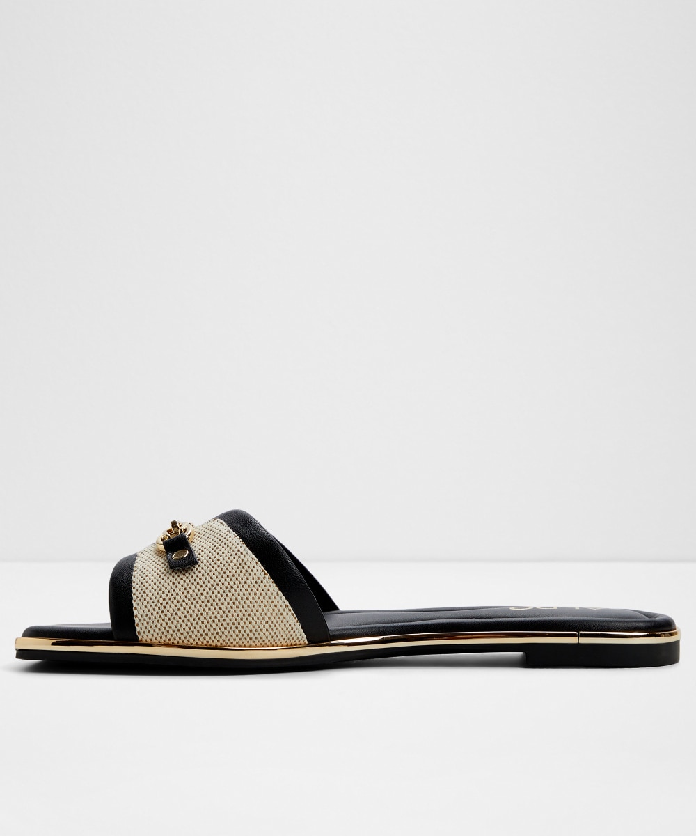 Sandalias planas de mujer con punta - Aldo - Negro / Natural Negro / Natural-2