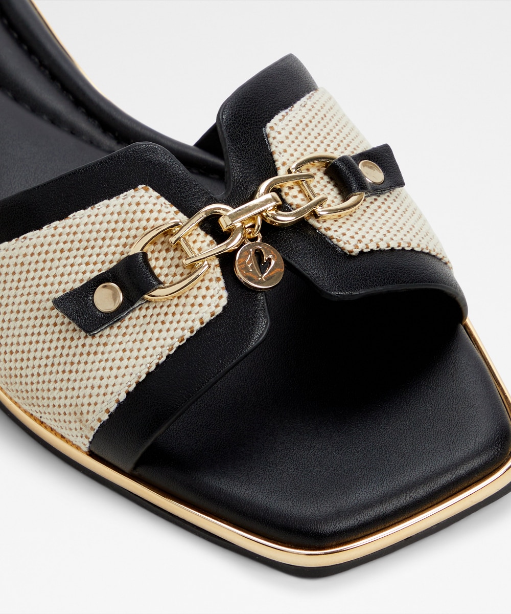 Sandalias planas de mujer con punta - Aldo - Negro / Natural Negro / Natural-5