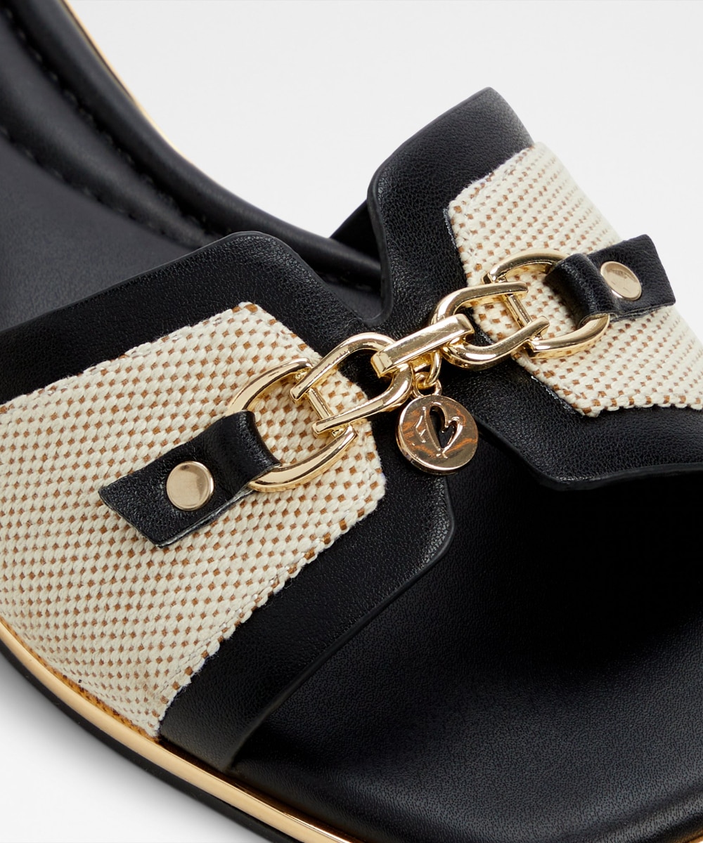 Sandalias planas de mujer con punta - Aldo - Negro / Natural Negro / Natural-7