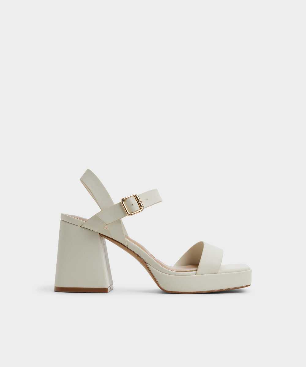 Sandalias de tacón de mujer con punta cuadrada - Aldo - Crudo Crudo-1