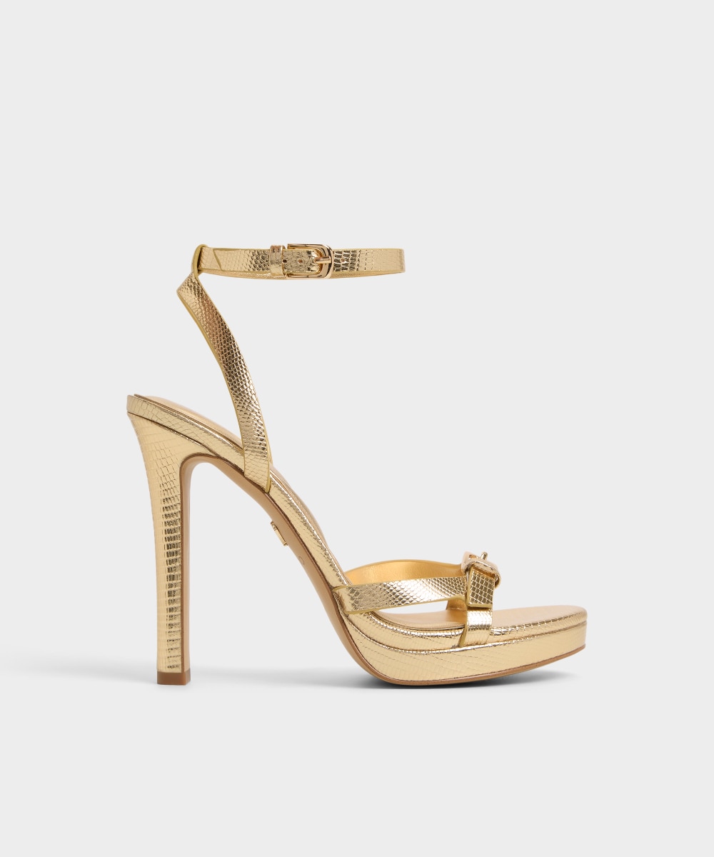 Sandalias de tacón de mujer con punta redonda - Aldo - Oro Oro-1