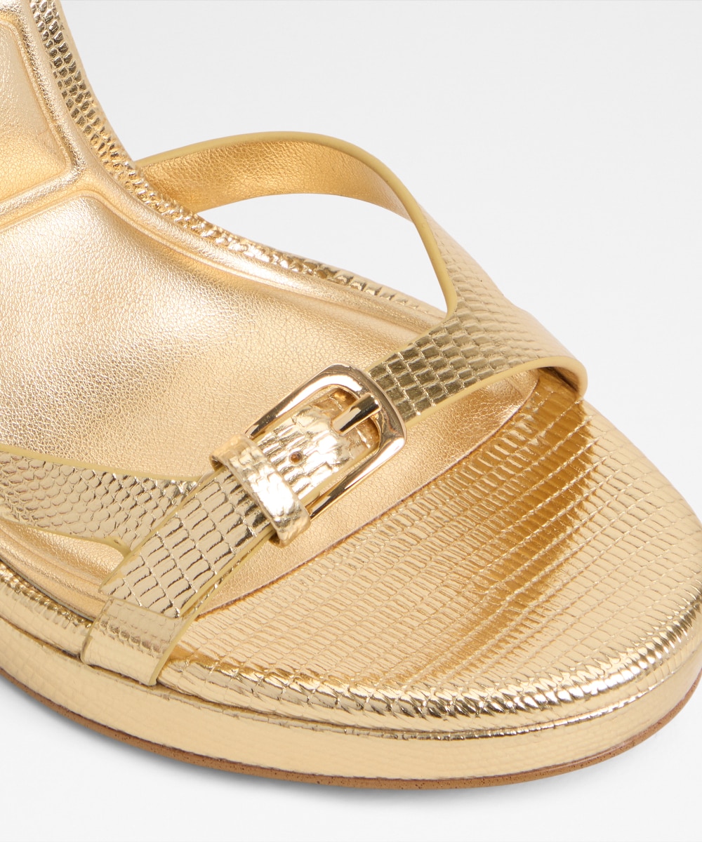 Sandalias de tacón de mujer con punta redonda - Aldo - Oro Oro-5