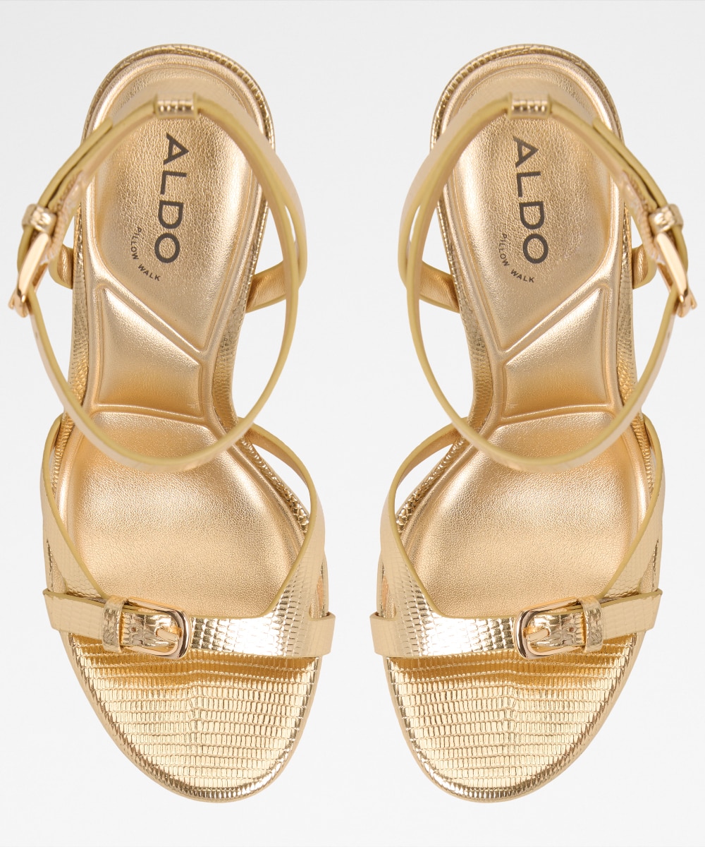 Sandalias de tacón de mujer con punta redonda - Aldo - Oro Oro-6