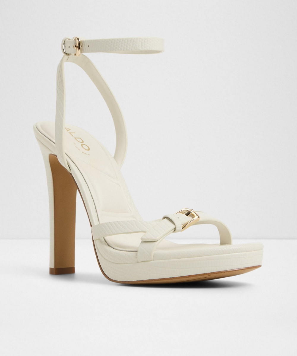 Sandalias de tacón de mujer con punta redonda - Aldo - Blanco Blanco-4