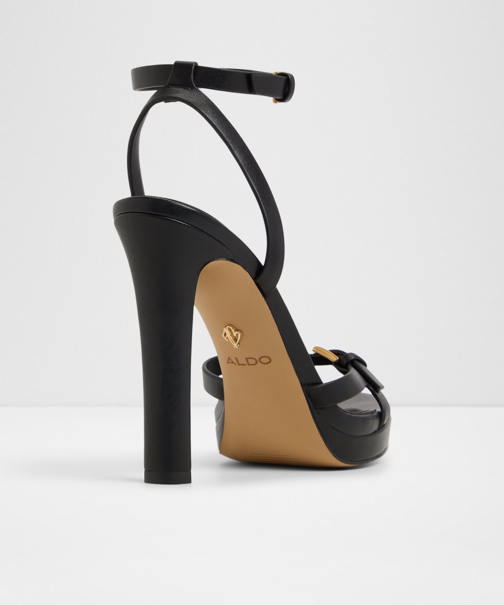 Sandalias de tacón de mujer con punta redonda - Aldo - Negro Negro-3