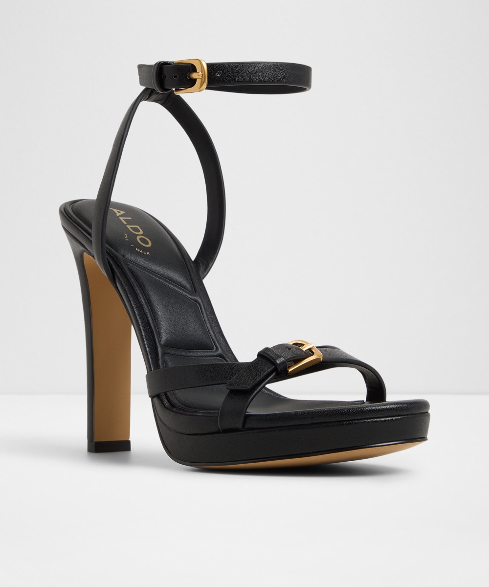 Sandalias de tacón de mujer con punta redonda - Aldo - Negro Negro-4
