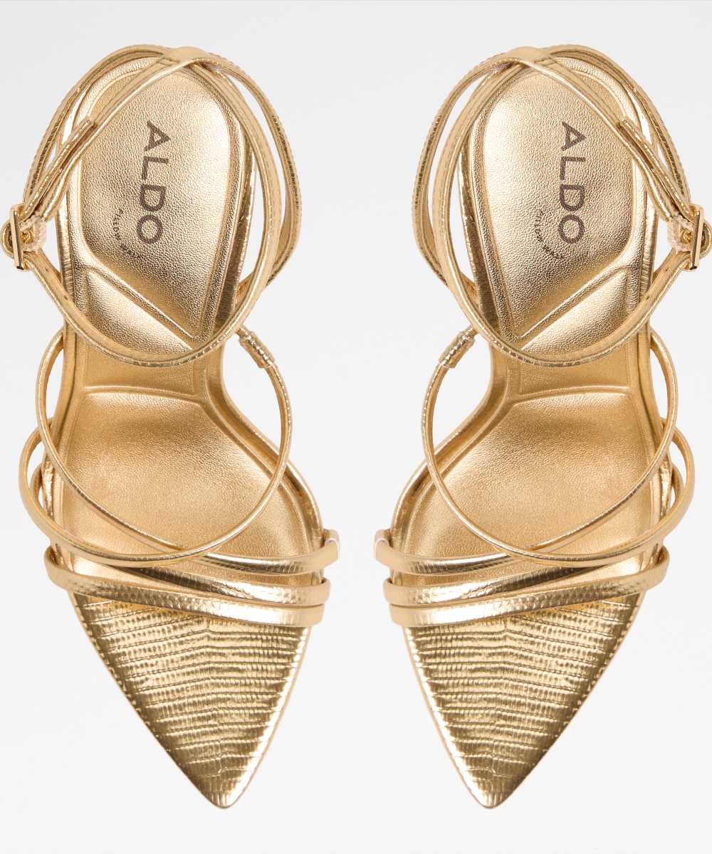 Sandalias de tacón de mujer con punta afilada - Aldo - Oro Oro-6
