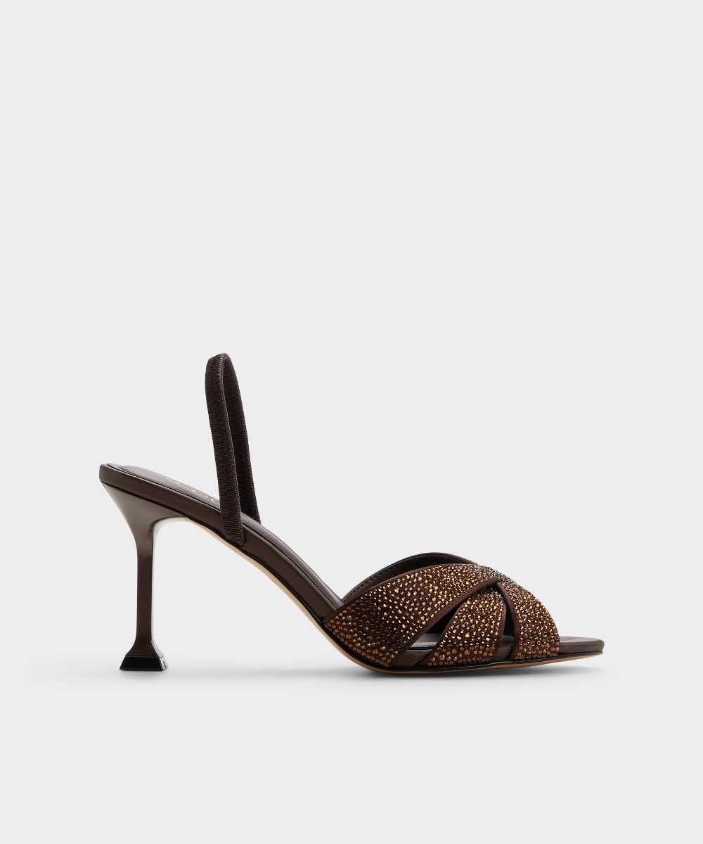Sandalias de tacón de mujer con punta redonda - Aldo - Marrón Marrón-1
