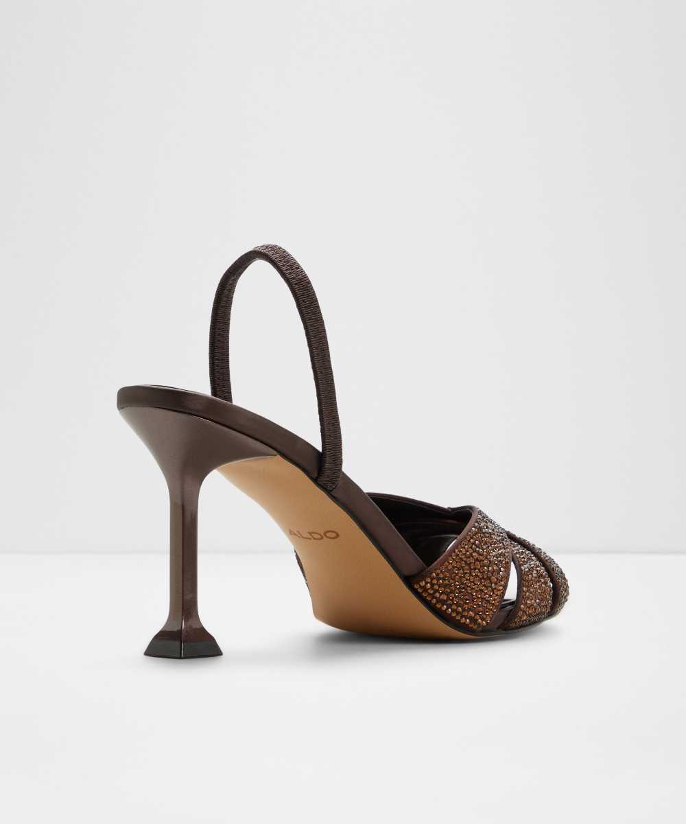 Sandalias de tacón de mujer con punta redonda - Aldo - Marrón Marrón-3