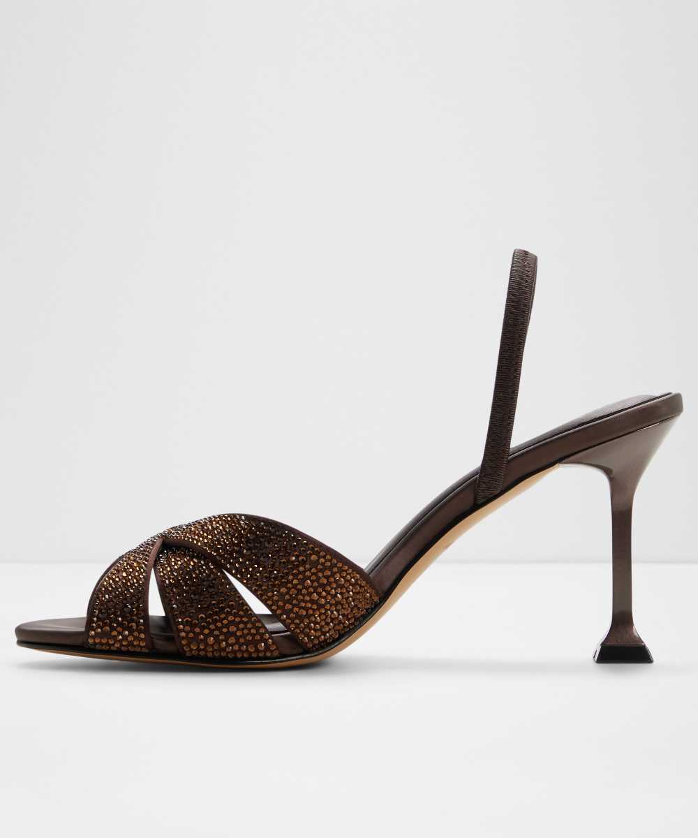 Sandalias de tacón de mujer con punta redonda - Aldo - Marrón Marrón-2