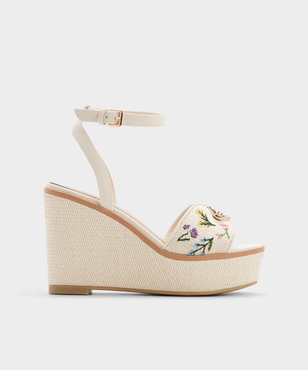 Sandalias de cuña de mujer con punta cuadrada - Aldo - Beige Beige-1