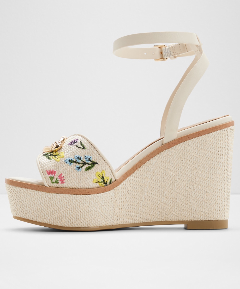Sandalias de cuña de mujer con punta cuadrada - Aldo - Beige Beige-2