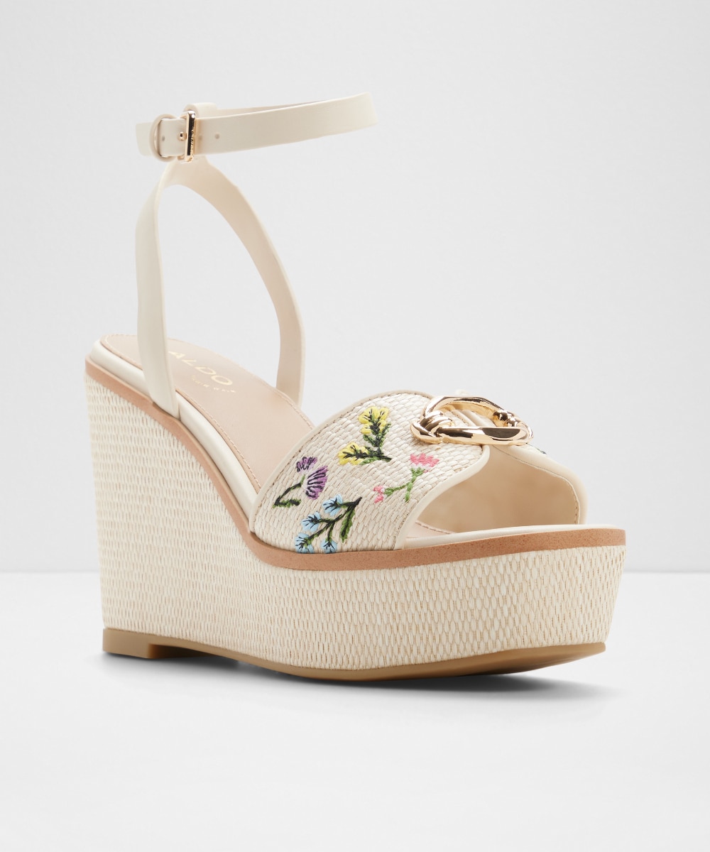 Sandalias de cuña de mujer con punta cuadrada - Aldo - Beige Beige-4