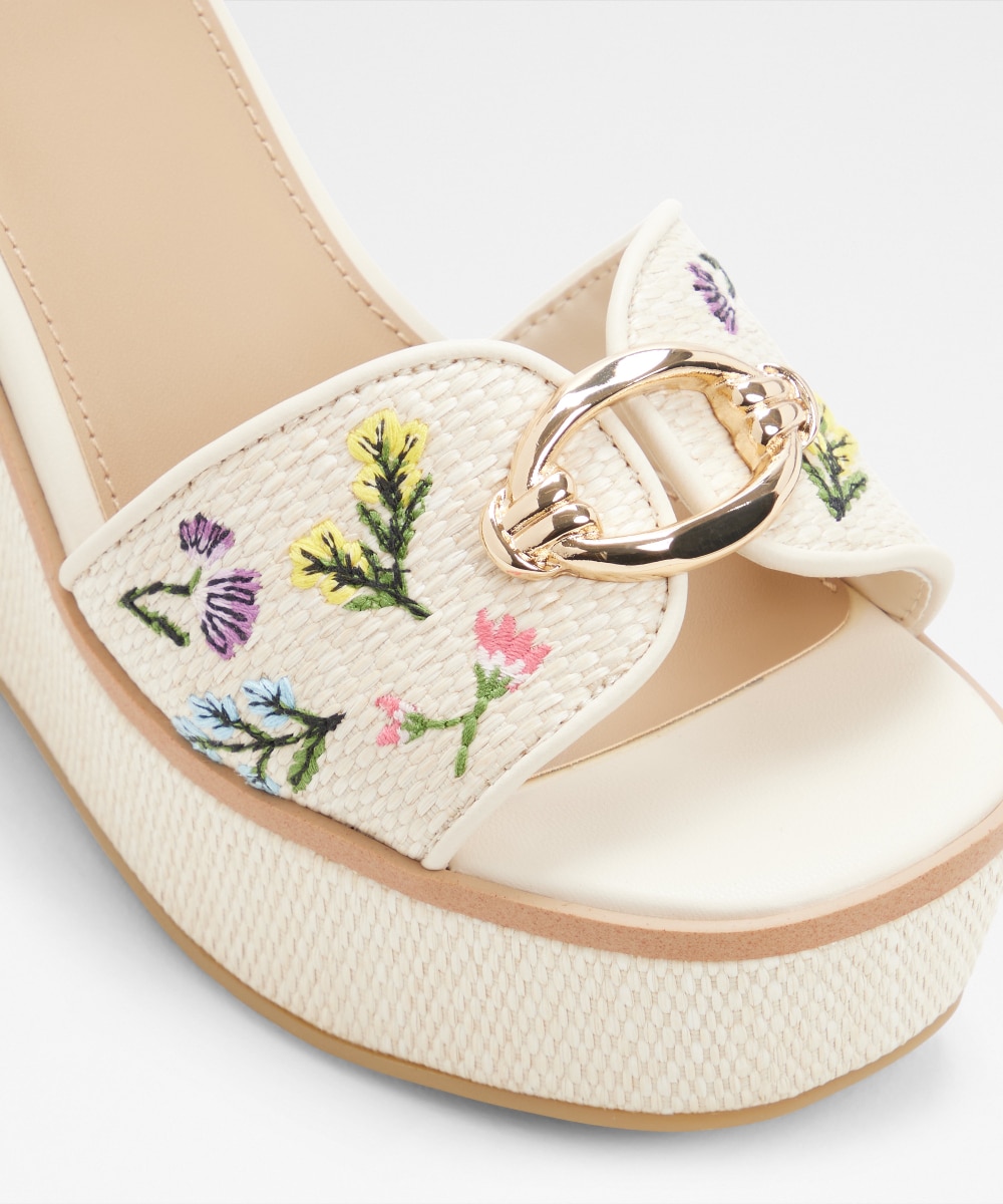 Sandalias de cuña de mujer con punta cuadrada - Aldo - Beige Beige-5