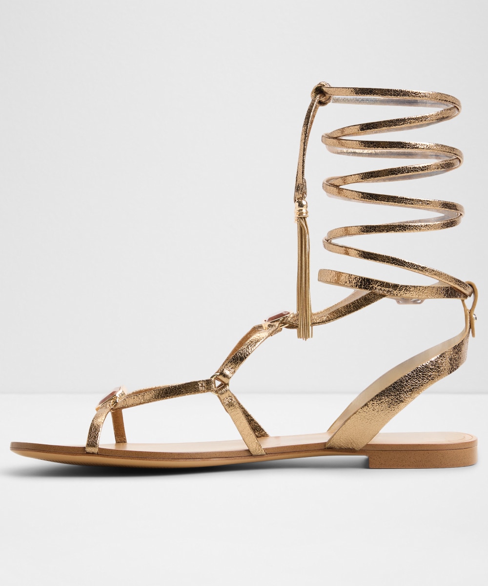 Sandalias planas de mujer con punta redonda - Aldo - Oro Oro-2