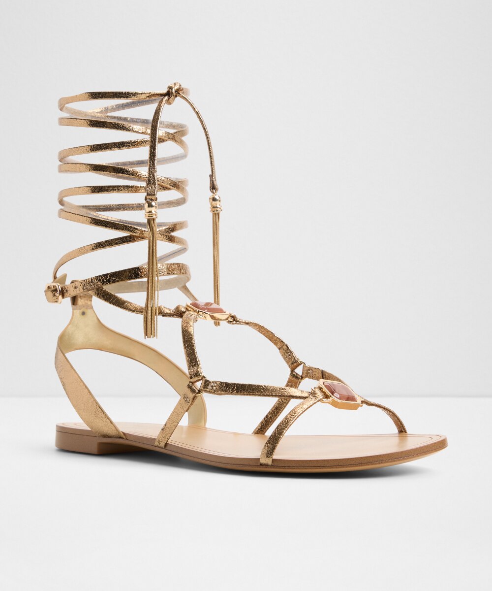 Sandalias planas de mujer con punta redonda - Aldo - Oro Oro-4