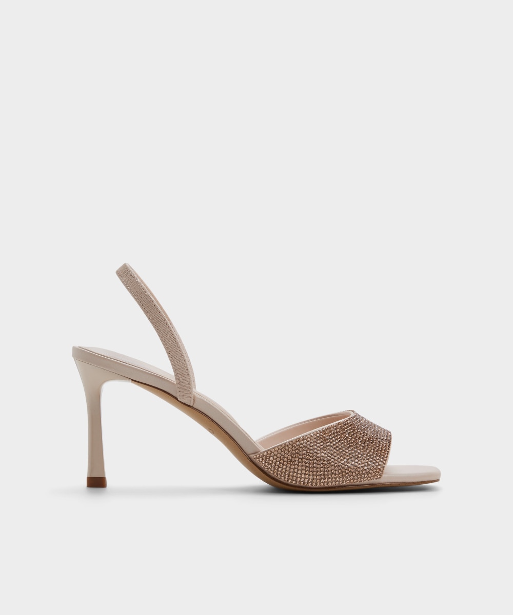 Imagen 0 de Sandalias de tacón de mujer con punta cuadrada Rojo