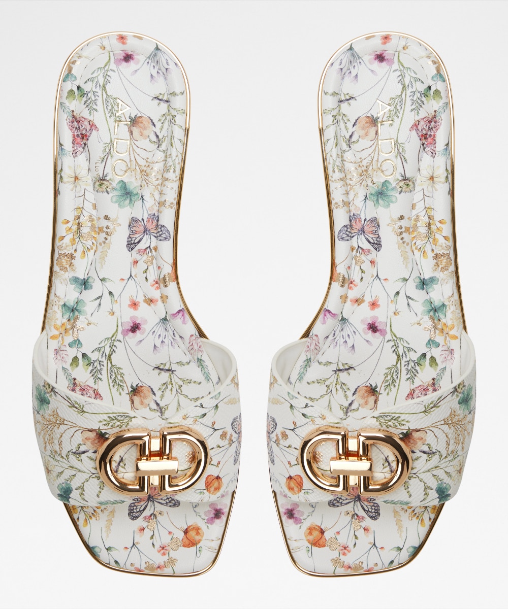 Sandalias planas de mujer con punta cuadrada - Aldo - Blanco hielo Blanco hielo-6