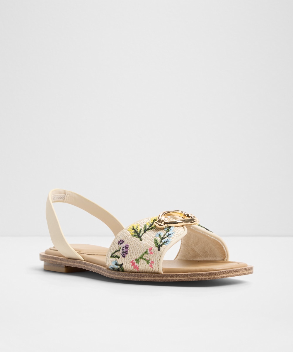 Sandalias planas de mujer con punta cuadrada - Aldo - Beige Beige-4