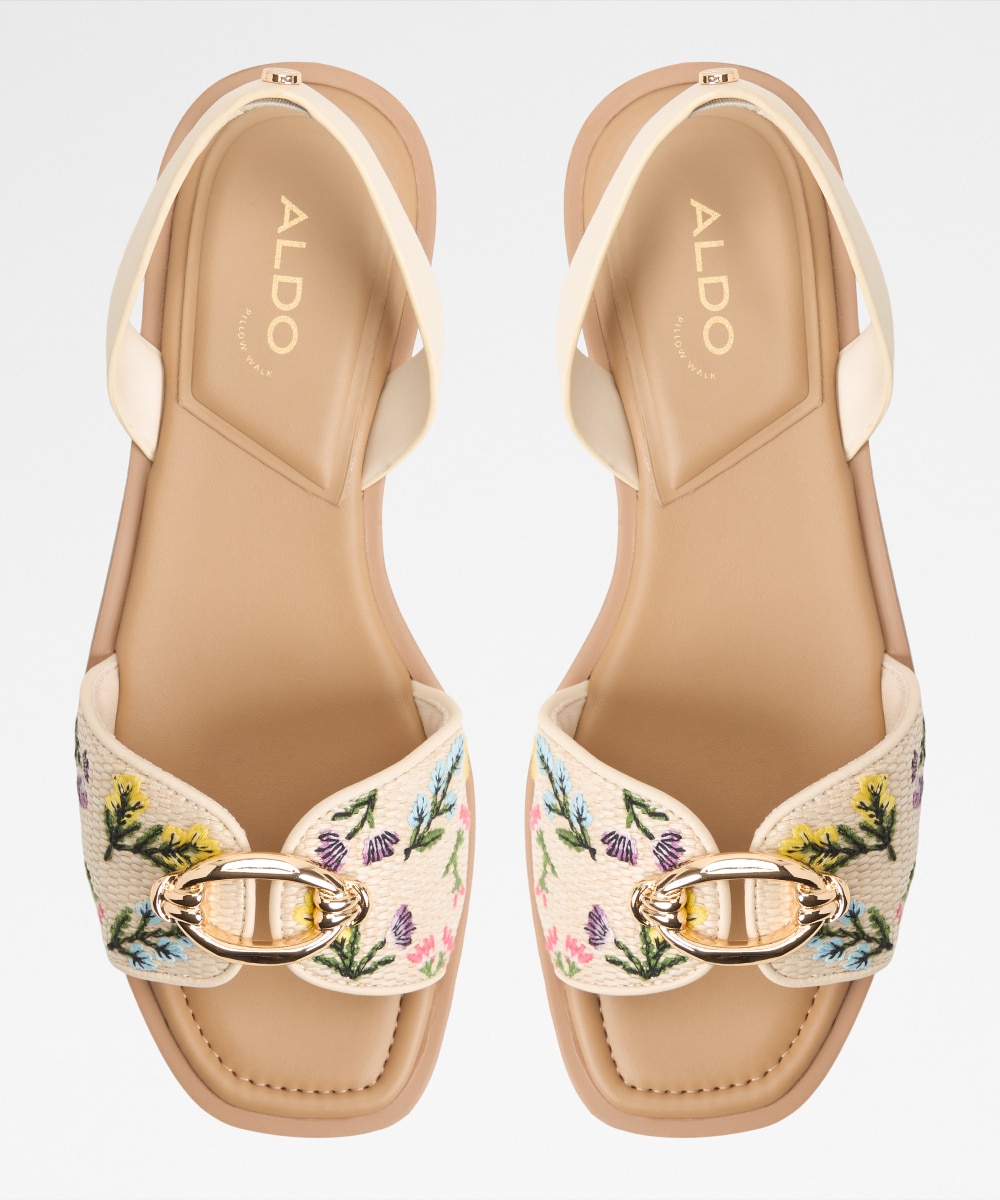 Sandalias planas de mujer con punta cuadrada - Aldo - Beige Beige-6