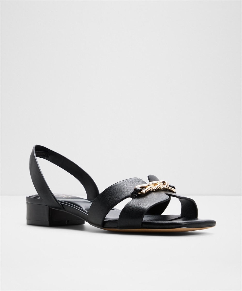 Sandalias planas de mujer con punta cuadrada - Aldo - Negro Negro-5