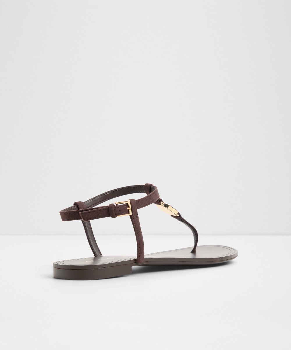 Sandalias planas de mujer con punta redonda - Aldo - Marrón chocolate Marrón chocolate-3