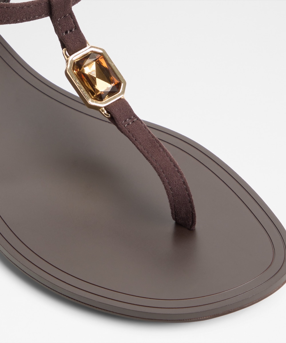 Sandalias planas de mujer con punta redonda - Aldo - Marrón chocolate Marrón chocolate-5