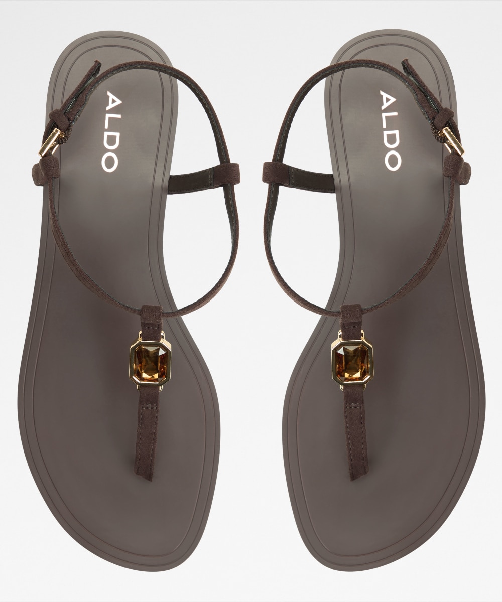 Sandalias planas de mujer con punta redonda - Aldo - Marrón chocolate Marrón chocolate-6