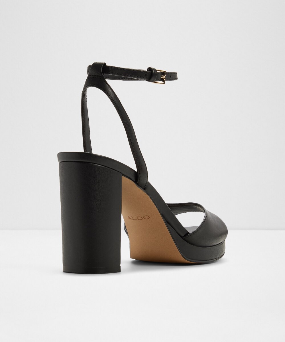 Sandalias de tacón de mujer con punta redonda - Aldo - Negro Negro-3