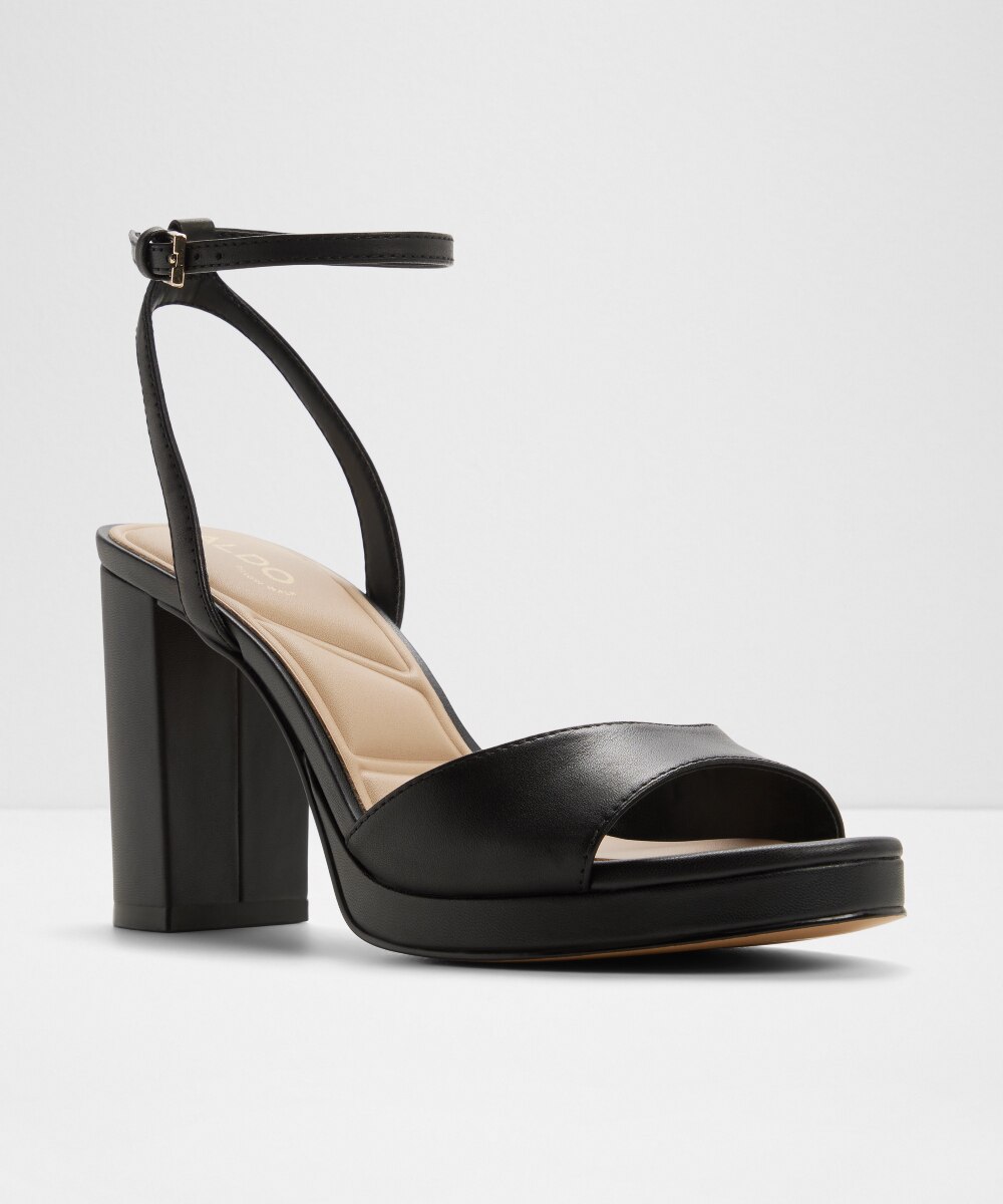 Sandalias de tacón de mujer con punta redonda - Aldo - Negro Negro-4