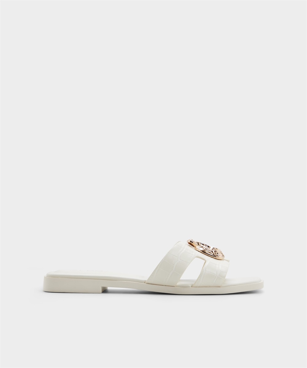 Sandalias planas de mujer con punta cuadrada - Aldo - Blanco Blanco-1