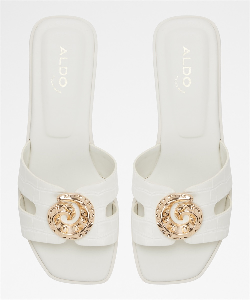 Sandalias planas de mujer con punta cuadrada - Aldo - Blanco Blanco-3