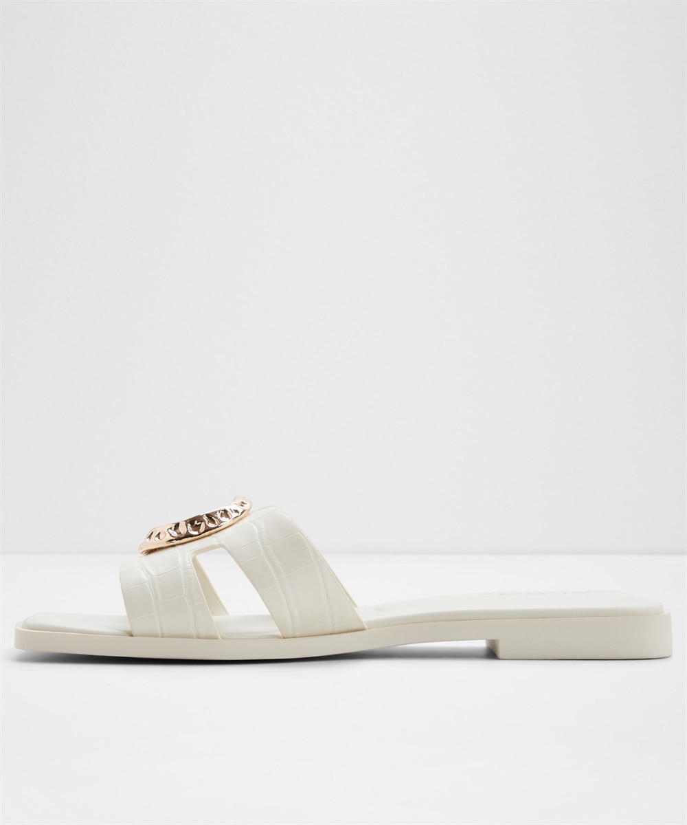 Sandalias planas de mujer con punta cuadrada - Aldo - Blanco Blanco-4