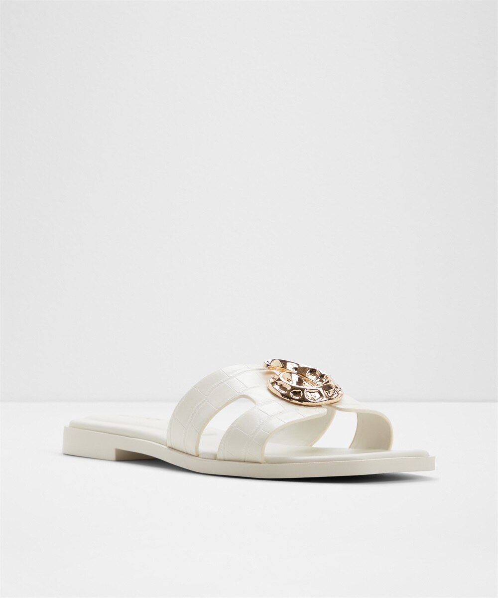 Sandalias planas de mujer con punta cuadrada - Aldo - Blanco Blanco-5