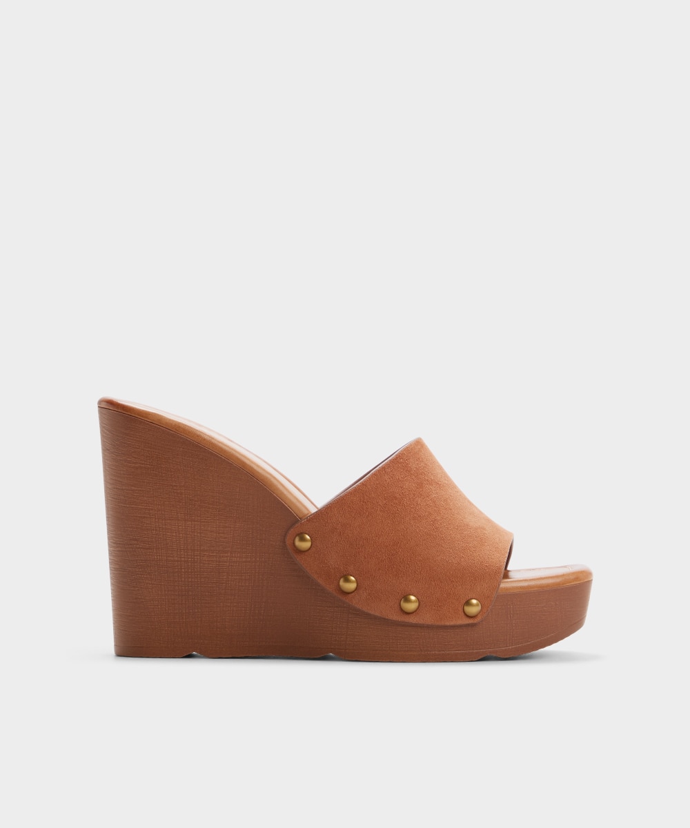 Mules de tacón de mujer con punta cuadrada - Aldo - Camel Camel-1