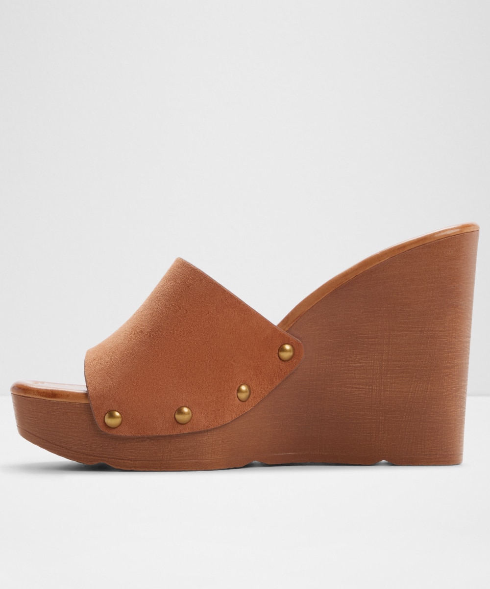 Mules de tacón de mujer con punta cuadrada - Aldo - Camel Camel-2